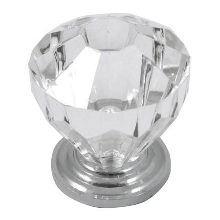 Laurey 1 1/4" Acrystal Knob -w/ Polished Chrome Base 82126